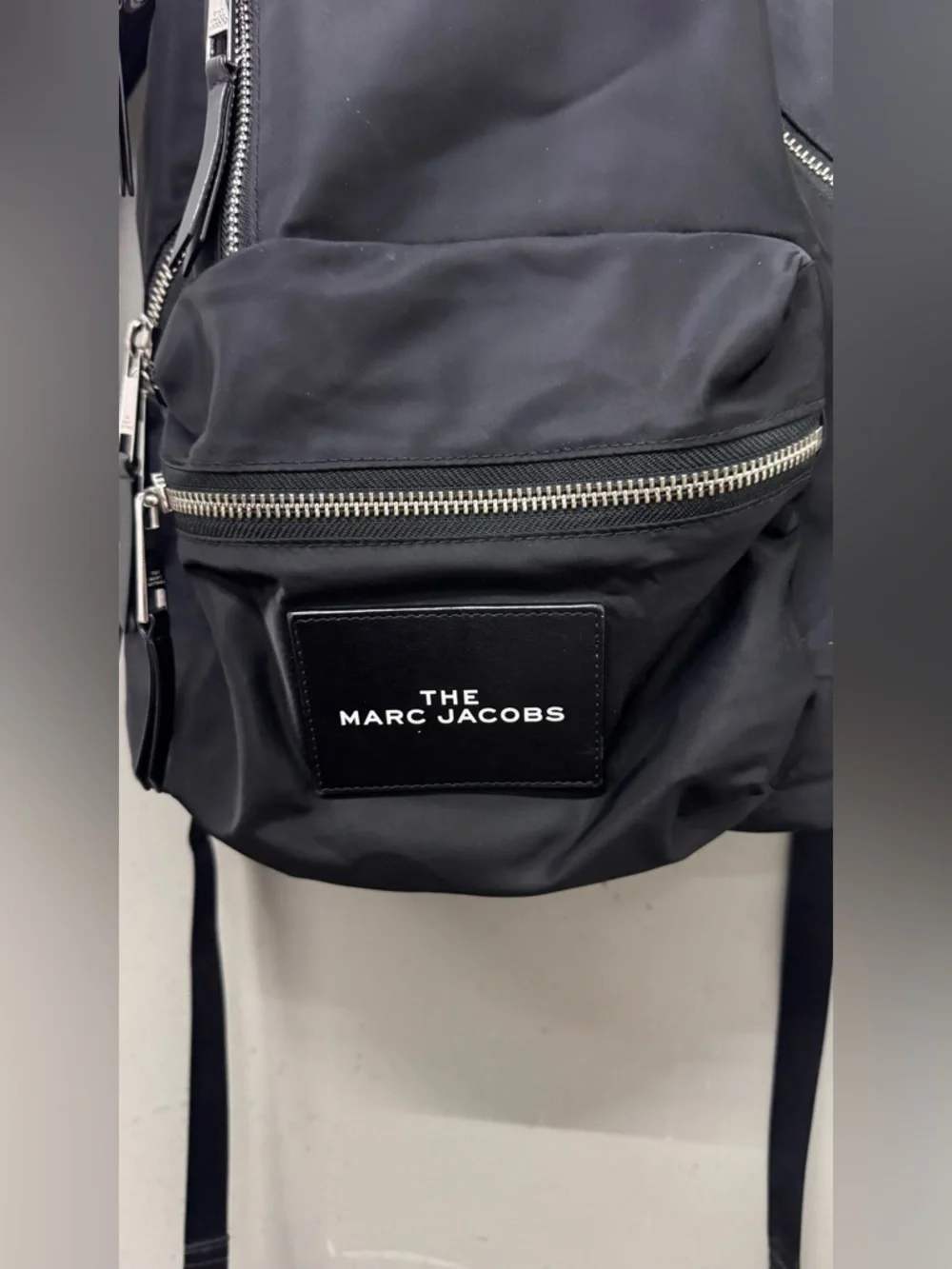Marc Jacobs The Zip Backpack Black Nylon Designer Travel Bag One Size